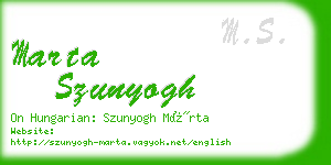 marta szunyogh business card